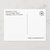 Red Poppies, Paarse Iris Waterverf Save the Date Aankondigingskaart (Achterkant)