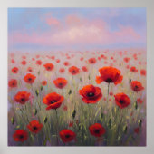 Red Poppies - Painterly Style Bloemenkunst Poster (Voorkant)