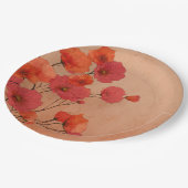 Red poppies paper plates papieren bordje (Gekanteld)