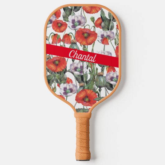 Red Poppies Patroon op maat Pickleball Paddle (Voorkant)