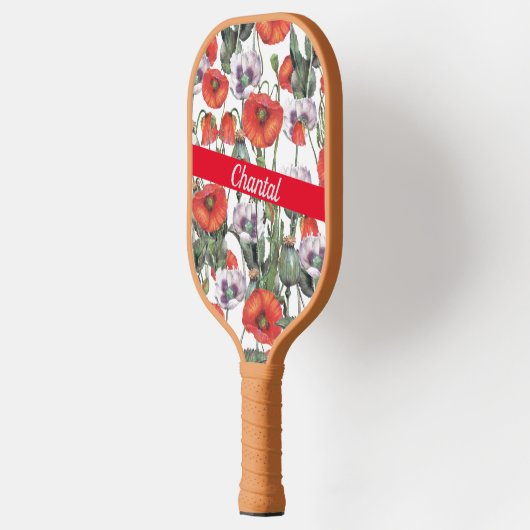 Red Poppies Patroon op maat Pickleball Paddle (Links)