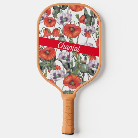 Red Poppies Patroon op maat Pickleball Paddle (Achterkant)