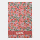 Red Poppies Pattern Persoonlijke keukenhanddoeken (Verticaal)