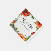 Red Poppies Personal Wedding Paper Napkin Servet (Hoek)