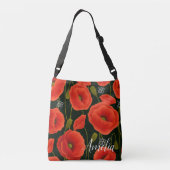 Red Poppies Personalized Crossbody Bag Crossbody Tas (Achterkant)