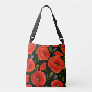 Red Poppies Personalized Crossbody Bag Crossbody Tas