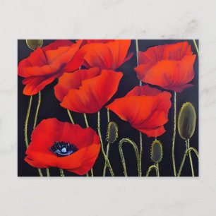 Red Poppies Planten Art Briefkaart