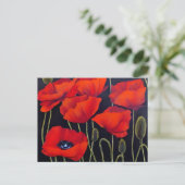 Red Poppies Planten Art Briefkaart (Staand voorkant)