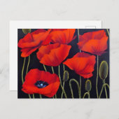 Red Poppies Planten Art Briefkaart (Voorkant / Achterkant)