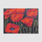Red Poppies Planten Art Tissuepapier (Voorkant)