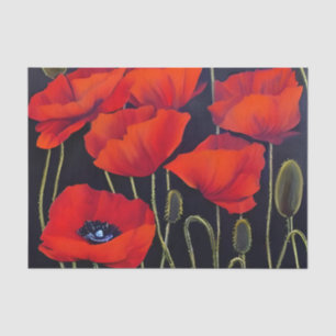 Red Poppies Planten Art Tissuepapier
