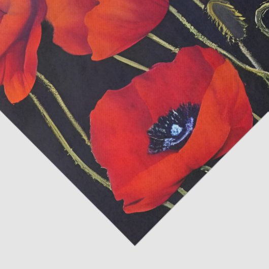 Red Poppies Planten Art Tissuepapier (Detail)