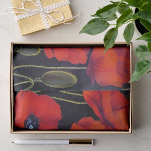 Red Poppies Planten Art Tissuepapier (Geschenk)