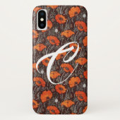 RED POPPIES Poppy Floral Blavk White Monogram Case-Mate iPhone Case (Achterkant)