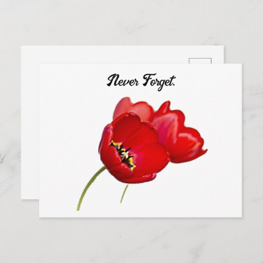 Red Poppies Remembrance Day Vergeet nooit kunst Briefkaart (Voorkant / Achterkant)