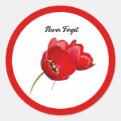 Red Poppies Remembrance Day Vergeet nooit kunst Ronde Sticker (Voorkant)