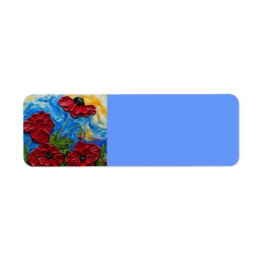 Red Poppies Retouradres Label (Voorkant)