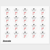 Red Poppies Rustic Floral Afstuderen Dank u Ronde Sticker (Vel)