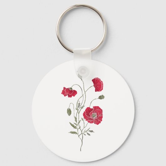 Red Poppies Sleutelhanger (Voorkant)