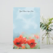 Red Poppies Specialized Stationery (Staand voorkant)