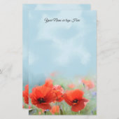 Red Poppies Specialized Stationery (Voorkant / Achterkant)