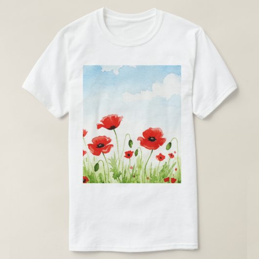 Red poppies t-shirt (Design voorkant)