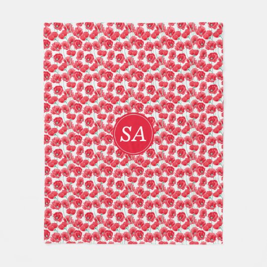 Red Poppies Terug naar School Dorm Essentials Fleece Deken (Voorkant)