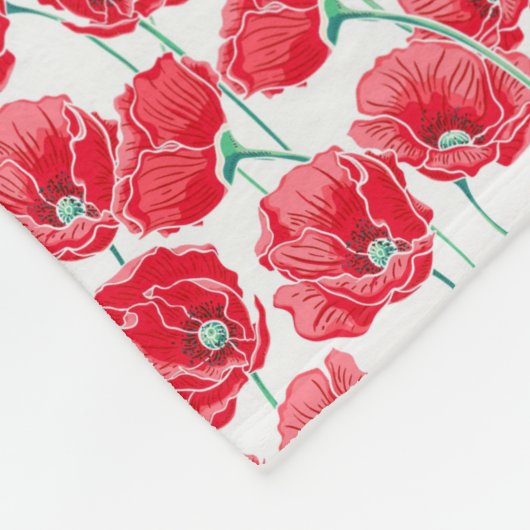Red Poppies Terug naar School Dorm Essentials Fleece Deken (Hoek)