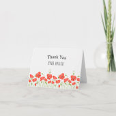 Red Poppies Thank You Card Bedankkaart (Voorkant)