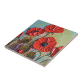 Red Poppies Tile Tegeltje (Zijkant)