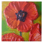Red Poppies Tile Tegeltje (Voorkant)