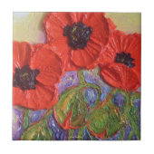 Red Poppies Tile Tegeltje (Voorkant)