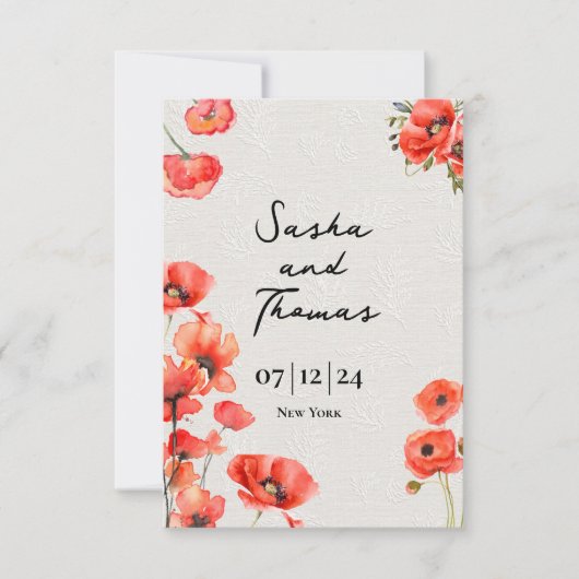 Red Poppies-uitnodiging (Voorkant)