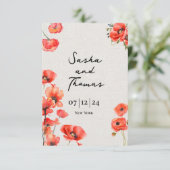 Red Poppies-uitnodiging (Staand voorkant)