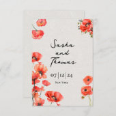 Red Poppies-uitnodiging (Voorkant / Achterkant)