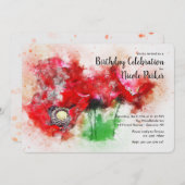 Red Poppies-uitnodiging Kaart (Voorkant / Achterkant)