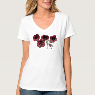 Red Poppies Ukraine Folk Art T-shirt
