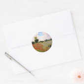 Red Poppies van Monet - Poppy Field Parasol Ronde Sticker (Envelop)