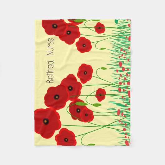 Red Poppies verpleegster Fleece Deken (Voorkant)