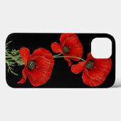 Red Poppies Vintage Botanical Case-Mate iPhone Case (Achterkant (horizontaal))