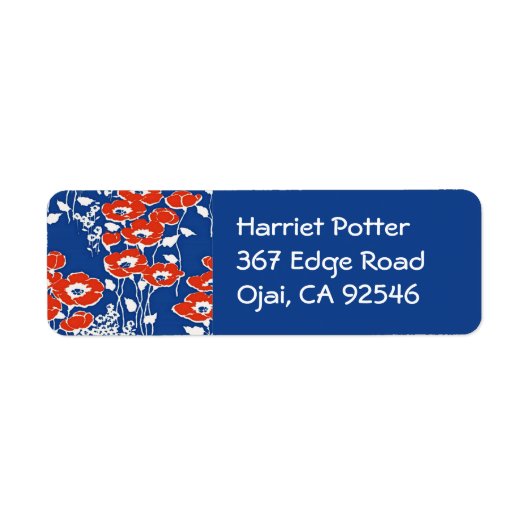 Red Poppies  Wallpaper Fine Floral Art Etiket (Voorkant)