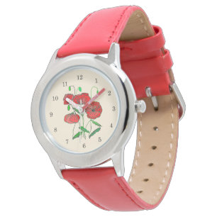 Red Poppies Watch Horloge