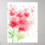 Red Poppies Waterverf Abstract Poster (Voorkant)