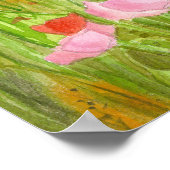 Red Poppies Waterverf Flowers Picket Fence Poster (Hoek)