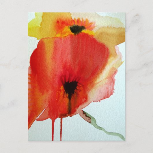 Red Poppies waterverf moderne bloemkunst Briefkaart (Voorkant)