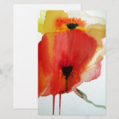 Red Poppies waterverf moderne bloemkunst Briefpapier (Voorkant / Achterkant)