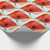 Red Poppies waterverf moderne bloemkunst Cadeaupapier (Hoek)