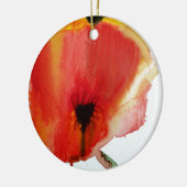 Red Poppies waterverf moderne bloemkunst Keramisch Ornament (Links)