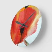 Red Poppies waterverf moderne bloemkunst Ronde Klok (Hoek)