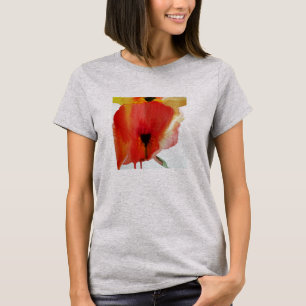 Red Poppies waterverf moderne bloemkunst T-shirt